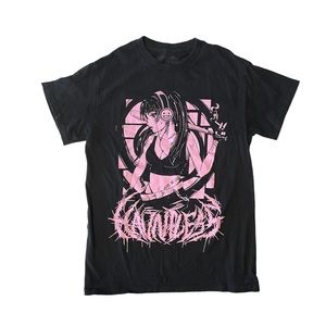 Hauntless Black Pink Hear No Evil Short Sleeve T-Shirt Small